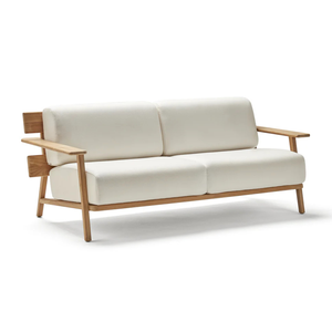 Canapé d'extérieur moderne en teck massif 2 places, canapé de jardin, mobilier de luxe pour villas et complexes hôteliers - Product Image 1