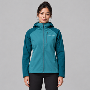 Chaqueta Softshell con Cierre Completo para Mujer, Bordada, Manga Larga, Ligera, Resistente al Viento, Duradera, para Correr, Fitness, Camping, Senderismo, Venta al Por Mayor - Product Image 2