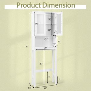 Mobiletto da Bagno Regolabile Sopra il WC, Armadietto per Stoccaggio in Bagno, Arredamento Bagno - Product Image 5