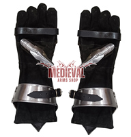 Guantes de Acero Medievales, Guanteletes Góticos con Forro de Cuero, Par de Guantes para Disfraces de Reenactamiento, Protección de Brazos Hecha a Mano