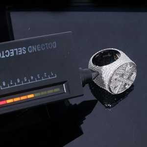 Customize <b>Name</b> First Letter X Iced Out Moissanite Pinky <b>Ring</b> Original 925 Sterling Silver for Hip Hop Party Charms for Friends - Product Image 4