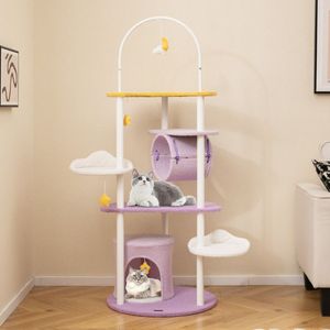 Grande tour pour chat de 62 pouces avec structure métallique et plateformes de saut pour chats de grande taille, arbres à chat et griffoirs - Product Image 6