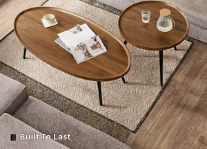 Petite table basse ronde en bois pour salon, design moderne et luxueux, durable et facile à nettoyer, meubles pour la maison, garantie 1 an - Product Image 4