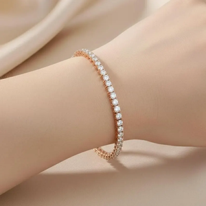 Factory Stock Men Women Jewelry Hip Hop Iced Real Solid 14k White Gold VS Lab Grown Brilliant Cut Diamond Tennis Chain <b>Bracelet</b> - Product Image 3