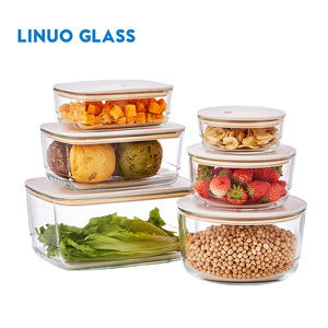 High Borosilicate Glass Food Storage <strong>Container</strong> Stackable Non-slip Colorful <strong>Silicone</strong> Sleeve Lunch Box <strong>With</strong> BPA Free <strong>Lid</strong> - Product Image 3