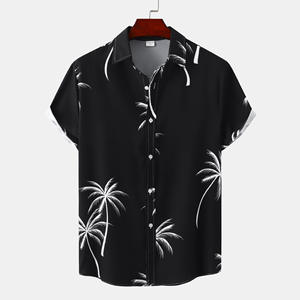 เสื้อเชิ้ตชายหาดลายดอกไม้ฮาวาย พิมพ์ลายต้นมะพร้าว สไตล์ลำลอง สำหรับฤดูร้อนปี 2021 - Product Image 5