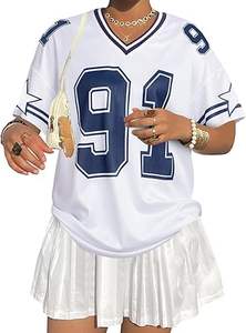 Camiseta de Fútbol para Mujer, Diseño Lindo con Letras y Números, Ropa Deportiva de Verano, Manga Corta, Corte Automatizado, Número 91 - Product Image 6