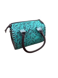 กระเป๋าหนังแท้ลายสัตว์สุดหรู งานแฮนด์เมด ตกแต่งด้วยเทอร์ควอยซ์ พร้อมซิปวินเทจ สไตล์ตะวันตก - Product Image 4