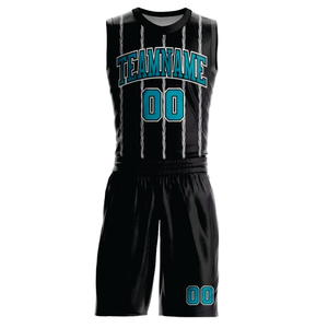 Tenues de basket-ball personnalisées avec impression par sublimation, respirantes, en polyester, ensemble maillot et short unisexe pour adultes - Product Image 2