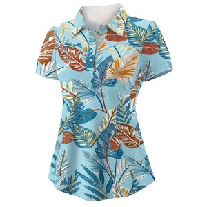 Polo à col rayé pour femme, polo à revers côtelés pour femme, polo à ourlet fendu sur le côté pour femme, polo à ourlet incurvé pour femme - Product Image 1