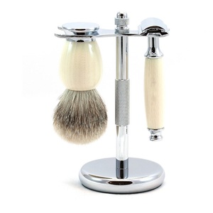 High Quality Stainless Steel Waterproof Razor Gift Set with Synthetic Knot <b>Shaving</b> Brush Stand Grooming <b>Kit</b> for Men - Product Image 6