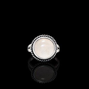 Rose <b>Quartz</b> Pink Crystal <b>Ring</b> 925 Sterling Silver Handmade Fashion Jewelry Elegant <b>Ring</b> Women - Product Image 1