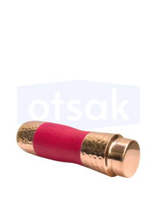 Botella de Agua Portátil OTSAK Premium, Diseño Moderno de Lujo con Estampado Rojo, Cobre Martillado, para Oficina, Aire Libre y Hogar, 34oz 1000ml - Product Image 3