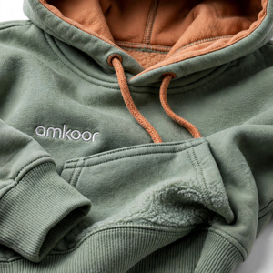 Sweat-shirt à capuche en molleton français pour homme, coupe ample, avec poche, décontracté, pour l'automne, 100% coton - Product Image 5