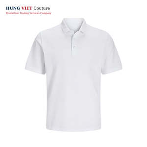 Polo informal para exteriores con diseño en blanco resistente a las manchas, camisa de tenis fácil de lavar, proveedor de camisetas de poliéster de alta calidad - Product Image 1