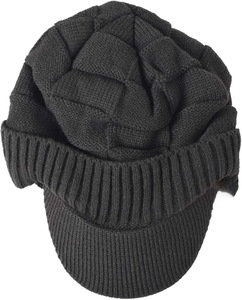 Fleece Lined Knit Peaked Beanie <b>Warm</b> Winter <b>Hat</b> with Brim for Men 2026 new model - Product Image 3