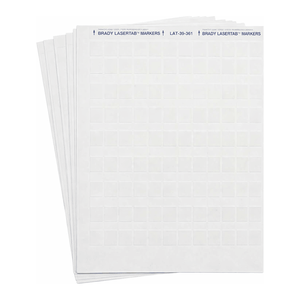 Étiquettes autocollantes Brady LaserTab résistantes à la chaleur en PET pour l'identification des câbles et fils, format A4, imprimables au laser mat - Product Image 1