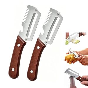 Ensemble de 3 éplucheurs à légumes en acier inoxydable multifonctionnels 3 en 1, éplucheur, coupe-juliennes, ouvre-bouteille, outil de cuisine ergonomique - Product Image 4