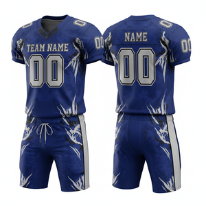 ชุดยูนิฟอร์มอเมริกันฟุตบอลแบบปรับแต่งได้ พร้อมกางเกงขาสั้นและตำแหน่งโลโก้ด้านหน้า - Product Image 5