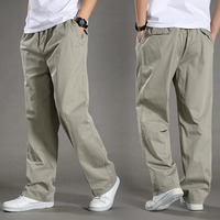 Pantalones Casuales de Hombre, Diseño de Invierno, Ligeros, Lavado Medio Claro, Antiarrugas, Poliéster/Algodón, Cierre con Cordón, Tendencia Actual