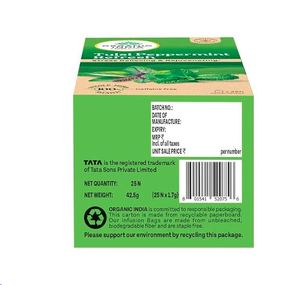 Organic India Tulsi Peppermint Refresh, 25 Bolsitas de Té, Alivia el Estrés, Rejuvenecedor, Sensación de Frescura, Té de Tulsi, 25 Té - Product Image 2