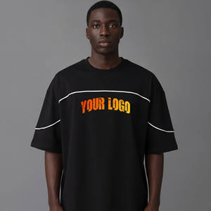 เสื้อยืดผู้ชายฮิปฮอปทรงหลวม แขนสั้น ผ้าฝ้าย 100% ระบายอากาศ แห้งเร็ว กันยับ เป็นมิตรกับสิ่งแวดล้อม ปรับแต่งได้ ขายดี - Product Image 5