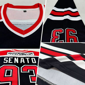 เสื้อฮอกกี้น้ำแข็งคุณภาพสูง ระบายอากาศได้ดี แบบสั่งทำพิเศษ ไซส์พลัส คอวี ผลิตด้วยเทคนิค Sublimation ผ้าโพลีเอสเตอร์ 100% ป้องกันแบคทีเรีย แห้งเร็ว รับผลิตแบบ OEM - Product Image 4