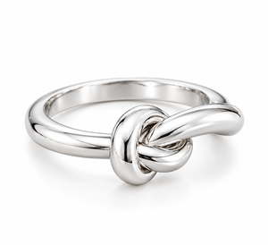 Bague en acier inoxydable vintage à nœud, unisexe, classique, pour mariage et fiançailles, design épuré, bijoux couleur argent - Product Image 6