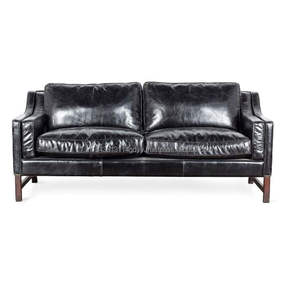 Muebles de cuero italiano para sala de estar, conjunto de sofás modernos de lujo, color negro, lo último - Product Image 4