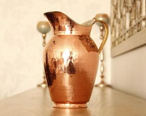 Ensemble de carafes en cuivre pour étudiants, indispensable pour la cuisine, service d'eau, ensemble métallique avec verres, durable, réutilisable, vaisselle de cuisine et de salle à manger. - Product Image 4