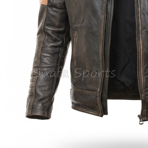Cool Style <b>Men</b> <b>Leather</b> <b>Jacket</b> In Wholesale Price Competitive Classic Zip Up <b>Man's</b> <b>Leather</b> <b>Jackets</b> For Sale - Product Image 4