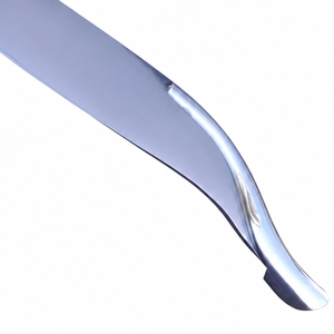 Couteaux de cuisine incurvés en acier inoxydable argenté avec manche ergonomique en métal, lame pointue et affûtée pour trancher la viande et les aliments - Product Image 3
