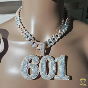 Collier pendentif en moissanite diamantée MS13, chaîne cubaine, bijoux hip-hop, cadeau de luxe - Product Image 2
