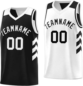 Camiseta de Baloncesto Reversible Personalizada con Nombre y Número del Equipo Impresos por Transferencia Térmica, 100% Poliéster, Sin Mangas, Cuello en V, Unisex, para Adultos - Product Image 1