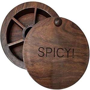 Handcrafted Wooden Spice <b>Box</b> for Kitchen Counter Spice Storage Masala Organizer <b>Herbs</b> Seasonings and Daily Meal Preparation - Product Image 5