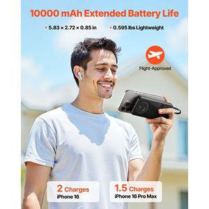 Batteria portatile 10000mAh Travel Pack 6 3 ricarica rapida USB tipo-C Micro-B ingresso Smart Display a LED caricabatterie Power Bank per iPhone - Product Image 4