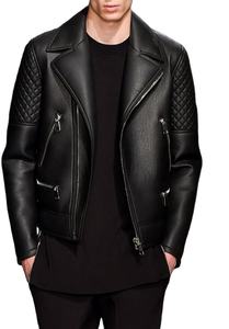 2021 mode hommes haute rue en cuir véritable veste d'hiver couleur unie coupe-vent écologique - Product Image 2