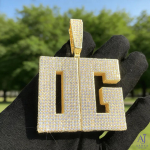 Colgante de Moissanita con Corte Princesa OG, Collar con Dije de Oro Rosa Iced Out, Chapado en Oro sobre Plata 925, Joyería Hip Hop, Regalo - Product Image 1