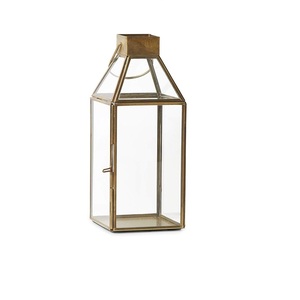 Mejor Precio al por Mayor, Portavelas de Hierro y Vidrio Hechos a Mano, Faroles Metálicos Navideños para Decoración del Hogar - Product Image 3