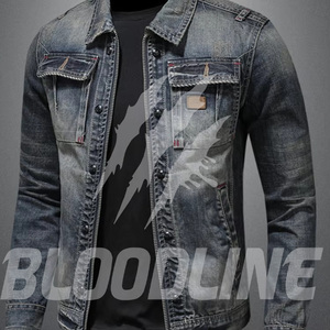 Chaqueta Blusón de Mezclilla para Mujer, Manga Larga, Cuello con Botón, Forro de Algodón, Color Negro Sólido Lavado, Abrigo de Invierno Ecológico - Product Image 3