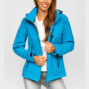 Chaqueta Softshell de Lona Impermeable para Invierno, Personalizada OEM, para Mujer, Cierre de Cremallera, Diseño Transpirable, Largo Regular - Product Image 5