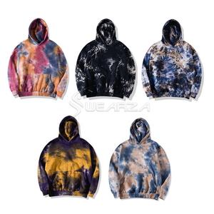 PLUS SIZE Tie Dye Imprimé À Capuche Avec Poches Manches Longues Cordon Lâche Broderie Sweat High Street Hoodies Pour Hommes - Product Image 1