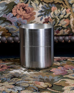<b>Round</b> Stainless Steel <b>Brushed</b> Candle Jar with Nickel Lid Empty Iron Candle Vessel for Christmas Decoration - Product Image 2