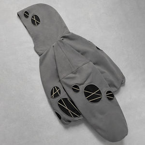 Sweat à capuche oversize pour homme en polaire douce avec empiècements et design à panneaux mixtes, capuche réglable, style streetwear décontracté - Product Image 4