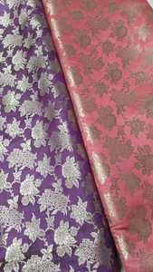 Tissu jacquard brodé floral métallique Zari pour vêtements de femme, tissu pour robe tissée - Product Image 3