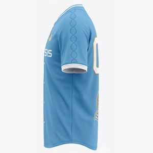 Premium Quality With Custom Logo <b>Light</b> Blue Baseball Jersey Mesh Sports Shirt Breathable Comfortable Short Sleeve Team Uniform - Product Image 6