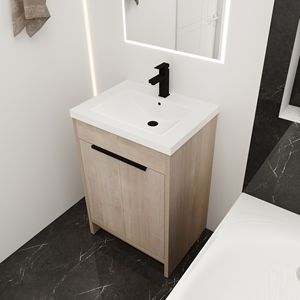 KD-PACKING lavello da bagno indipendente da 24 pollici con G-LEMON in resina bianca SKUBVB02424PLO-GRB2440 W1286S00017 - Product Image 2