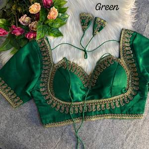 Chemisier en soie ethnique noir pour femme, brodé de sequins, grande taille, chemise de fête nuptiale - Product Image 3