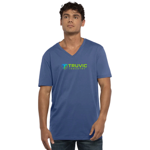 T-shirt décontracté en coton à col en V pour homme, léger, basique, pour tous les jours, logo personnalisé, marque privée, fournisseur OEM ODM - Product Image 1