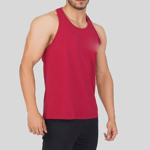 ODM Men Street Style Hip Hop Tank Top Breathable Knitted 100% Polyester Casual Sporty Sleeveless Tee - Product Image 3